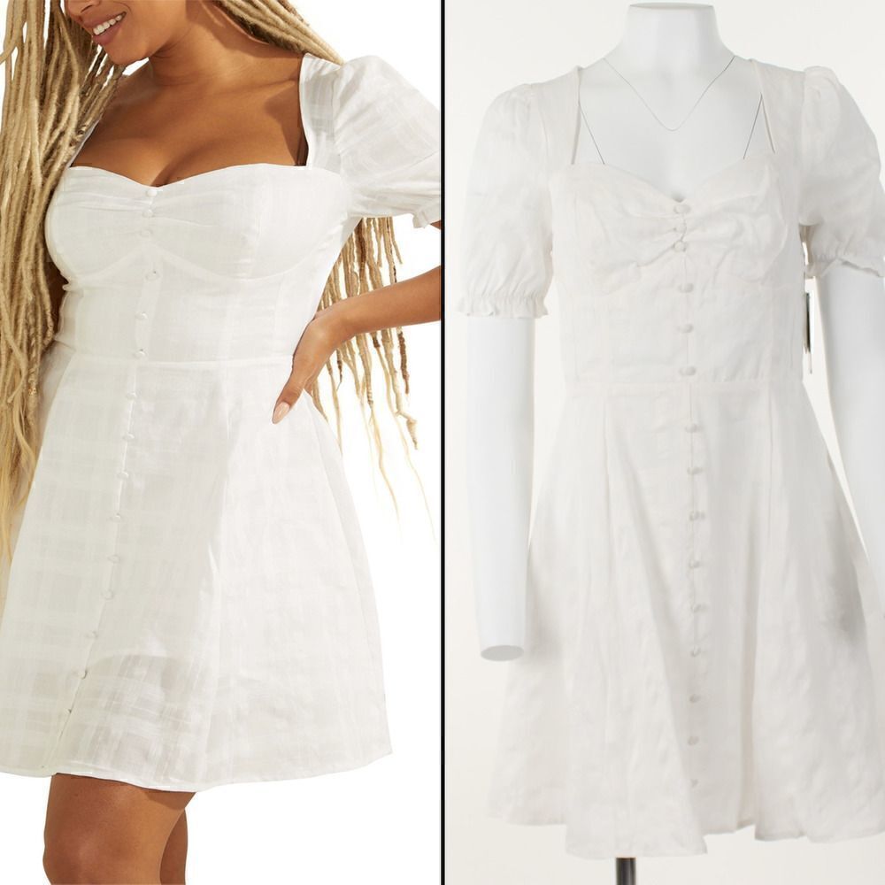 Guess Short-Sleeve Heidi Dress - Pure White